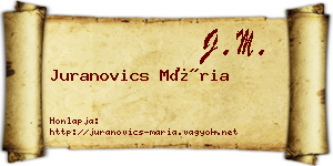 Juranovics Mária névjegykártya